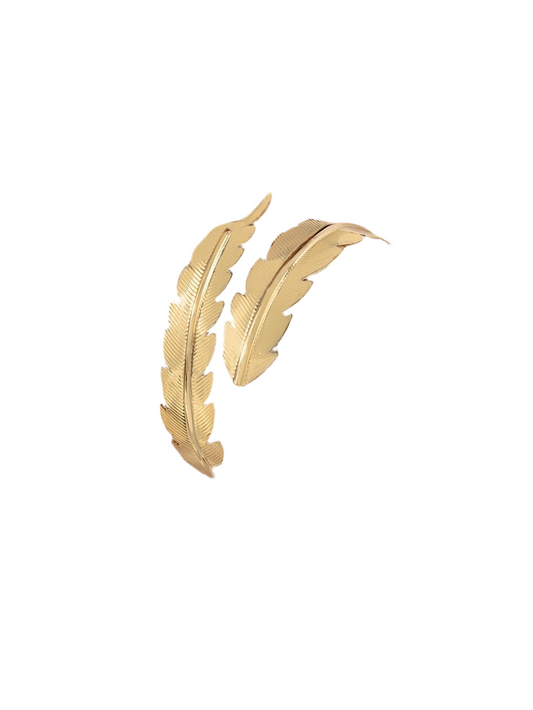 Gold feather arm bracelet
