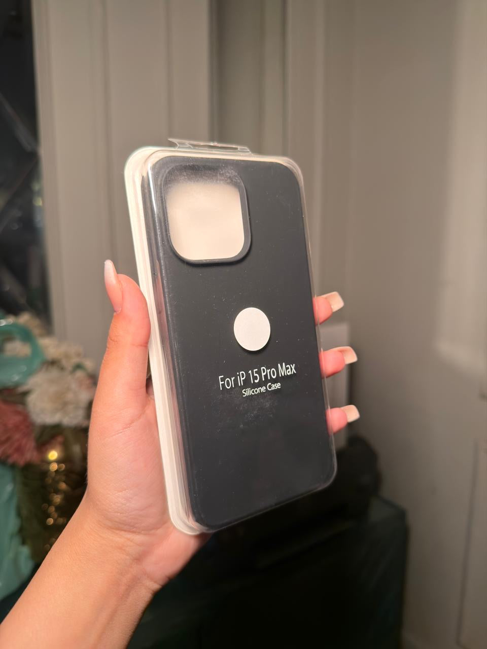 Black 15 pro max silicon phone case