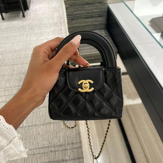 Black Chanel small Kelly shopper bag (WITHOUT BOX) (IMMEDIATE DELIVERY AVAILABLE)