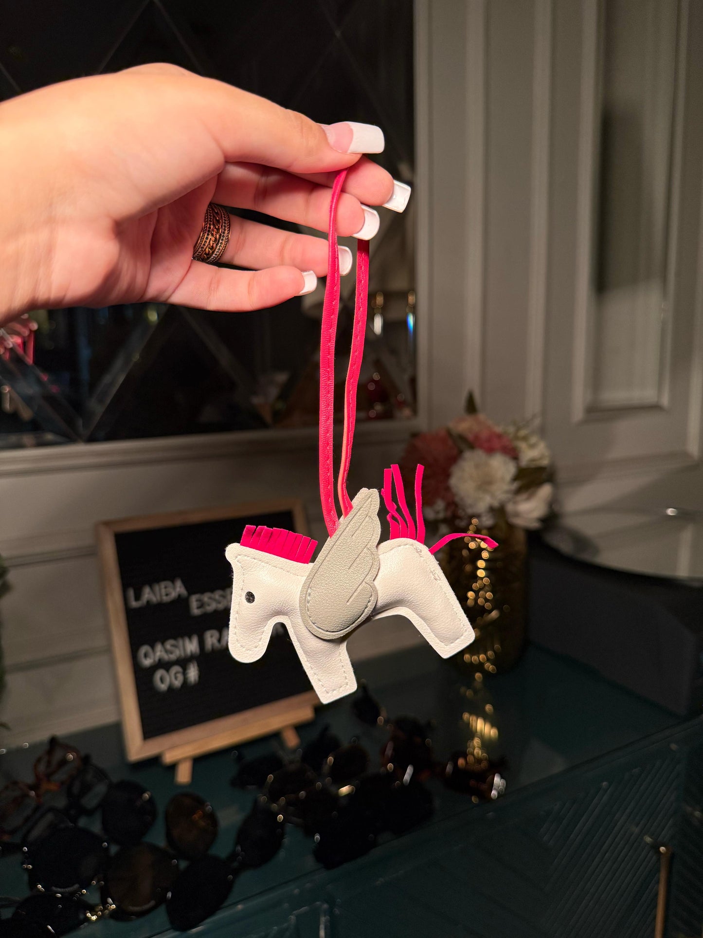 Rose wing Horse-shaped winged bag charms (IMMEDIATE DELIVERY AVAILABLE)