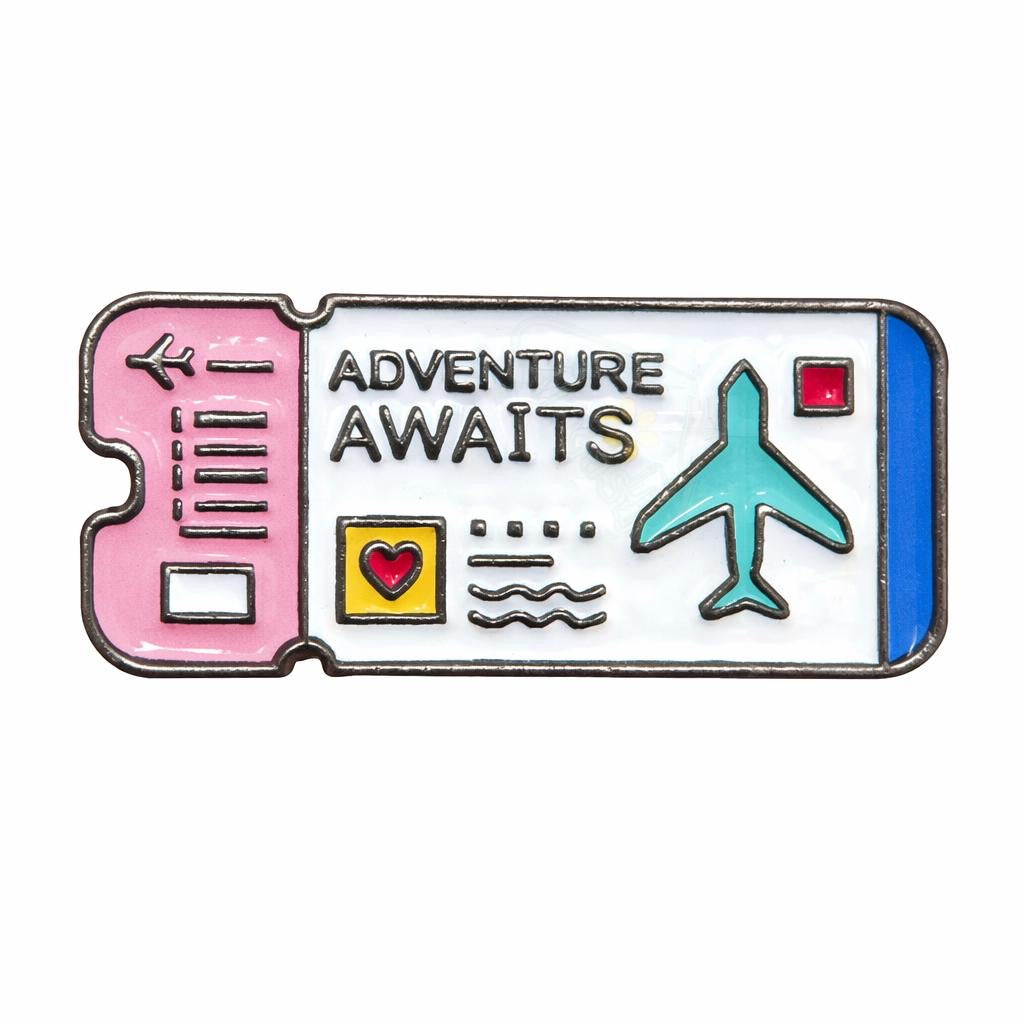 Adventure Awaits Boarding Pass – Metal Phone Charm Sticker