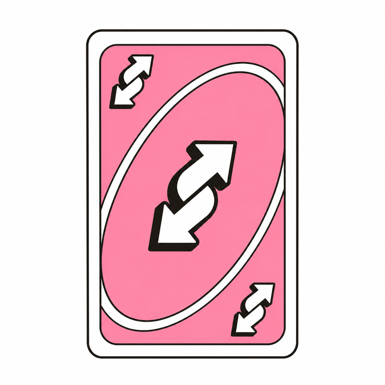 Pink Reverse Card Metal Phone Charm Sticker