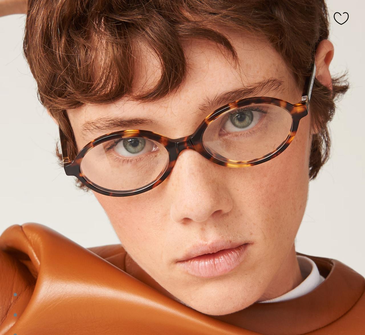 Miu miu oval cheetah transparent print glasses