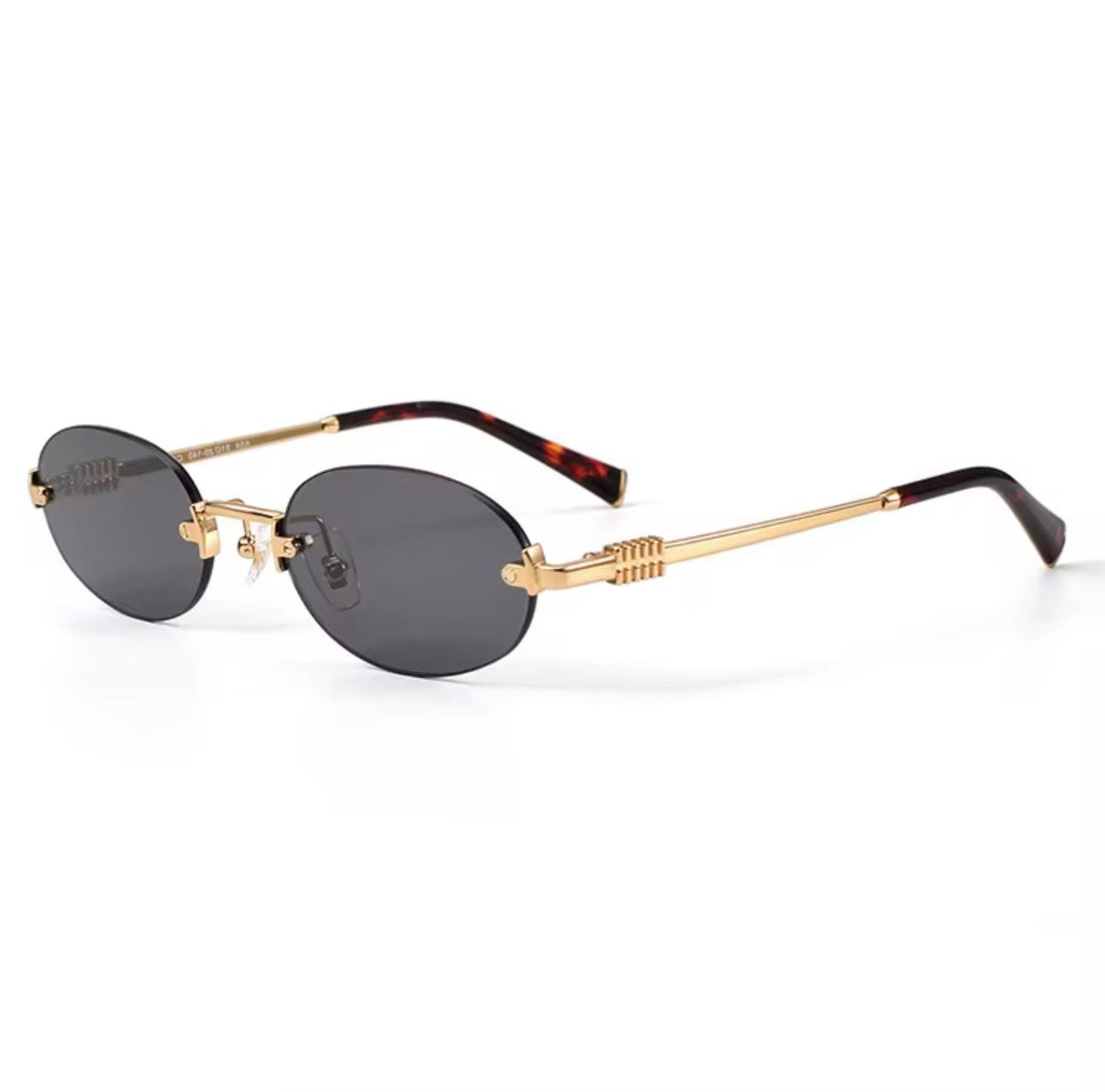 Miu Miu Gold Oval – Black Lens