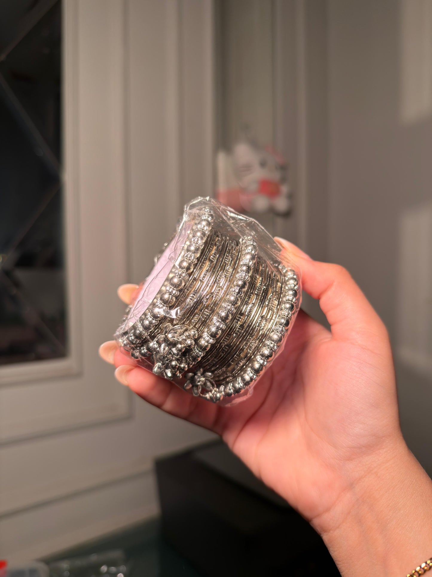 Oxidized Silver Ghungroo Bangle Set