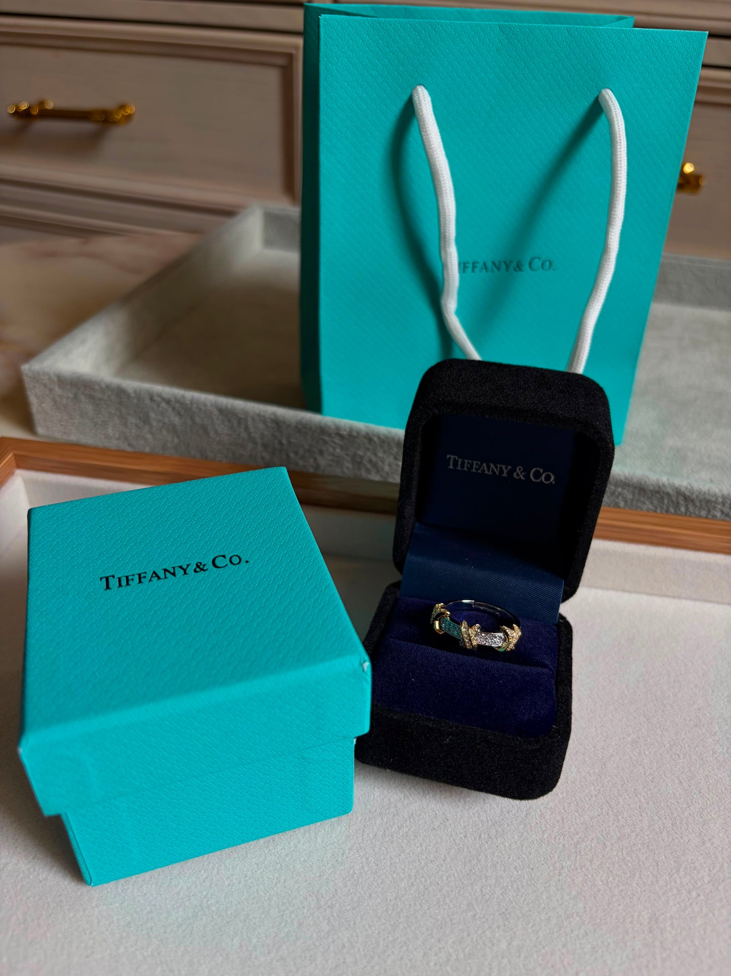 Tiffany & Co. Inspired X Diamond Ring