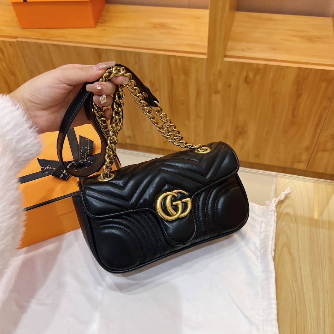 Marmont Gucci Bags Nz Black Leather GG Marmont Small Matelassé