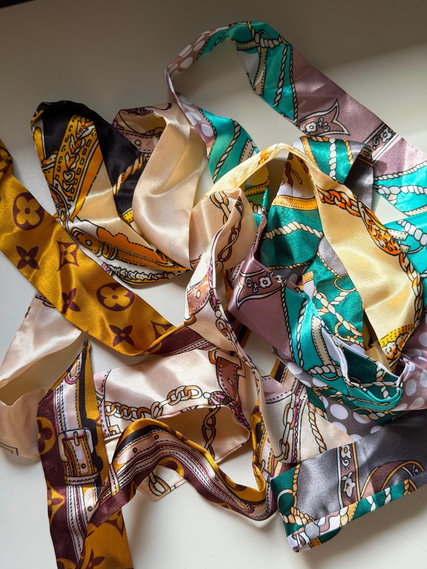 Handbag twilly multipurpose silk scarf