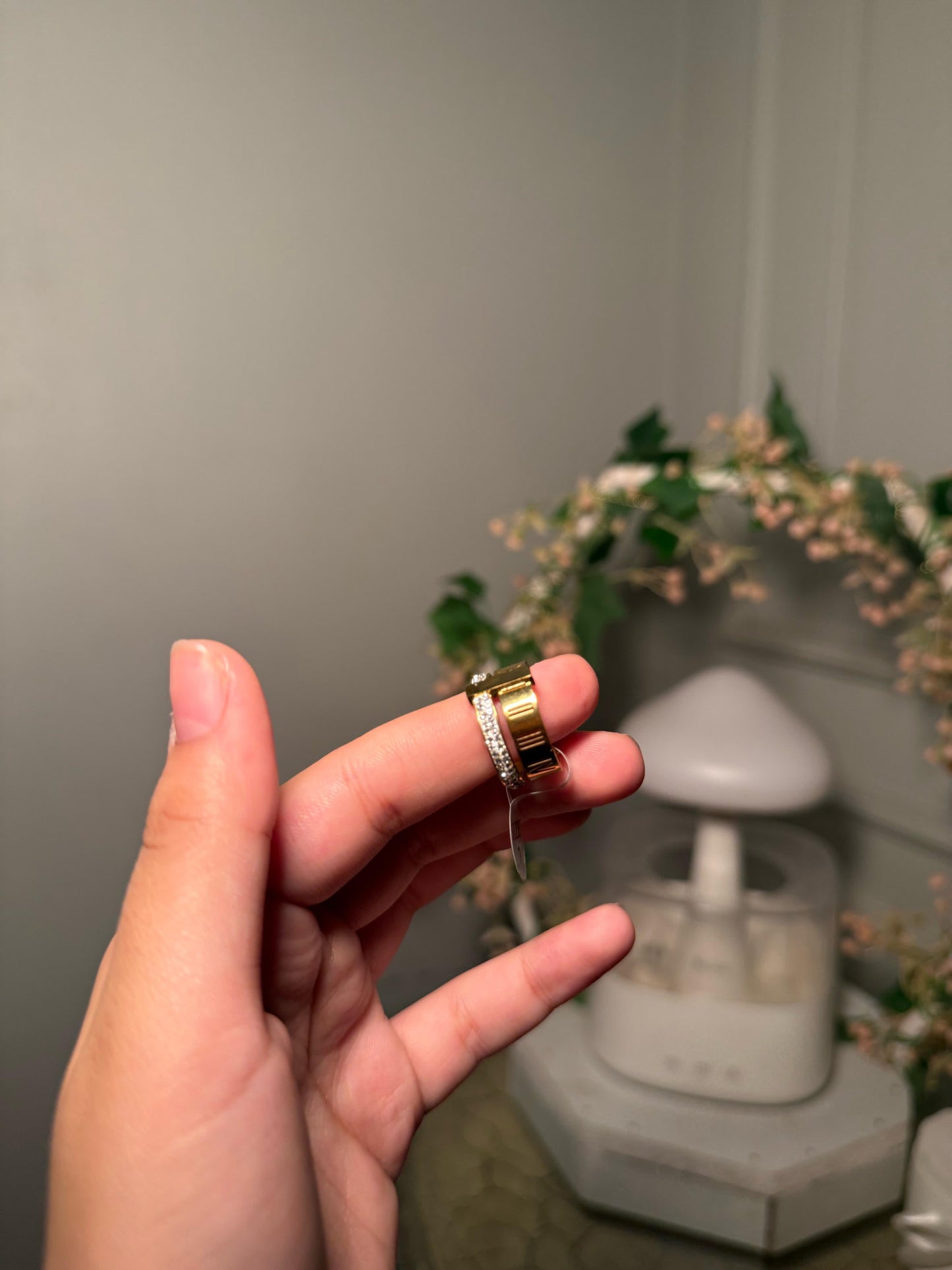Studded 2 layer ring