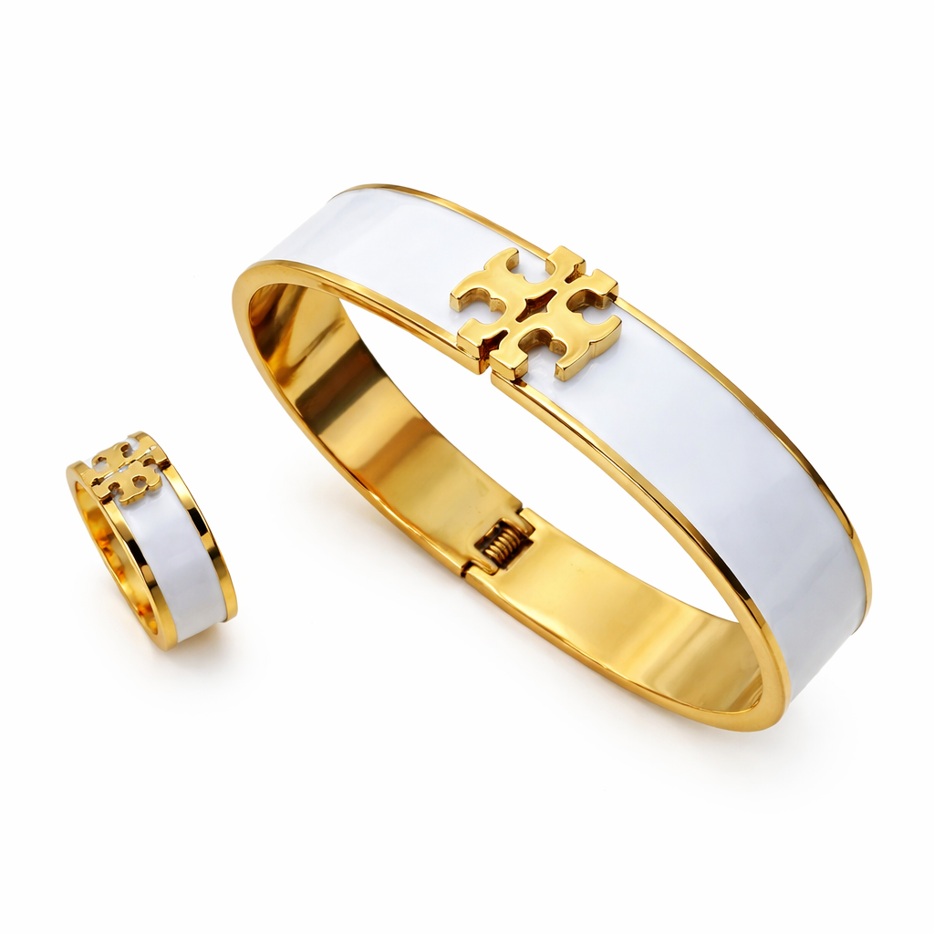 Tory Burch bracelet and ring set