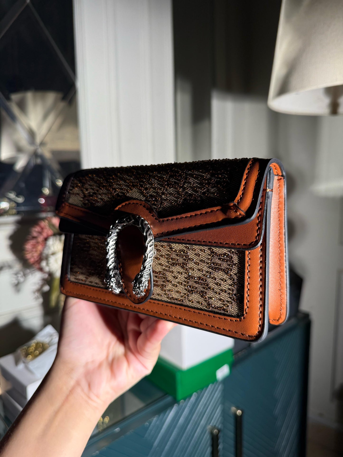 Canva Gucci Miguel studded bag (IMMEDIATE DELIVERY AVAILABLE) (WITH BOX)