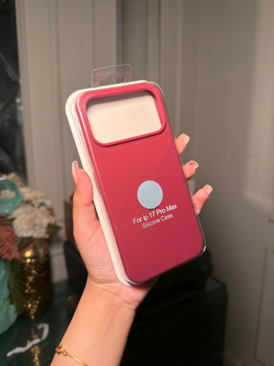 Deep Pink / Rose Pink 17 pro max silicon phone case