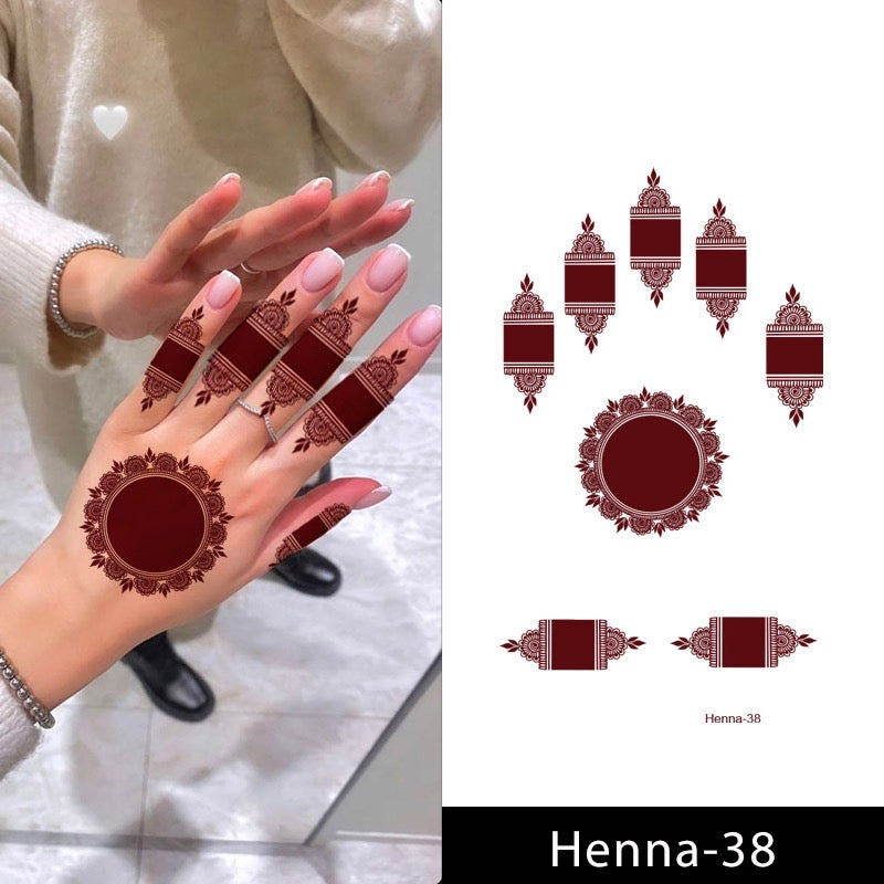 Maroon Circle Mandala Finger Mehndi Design