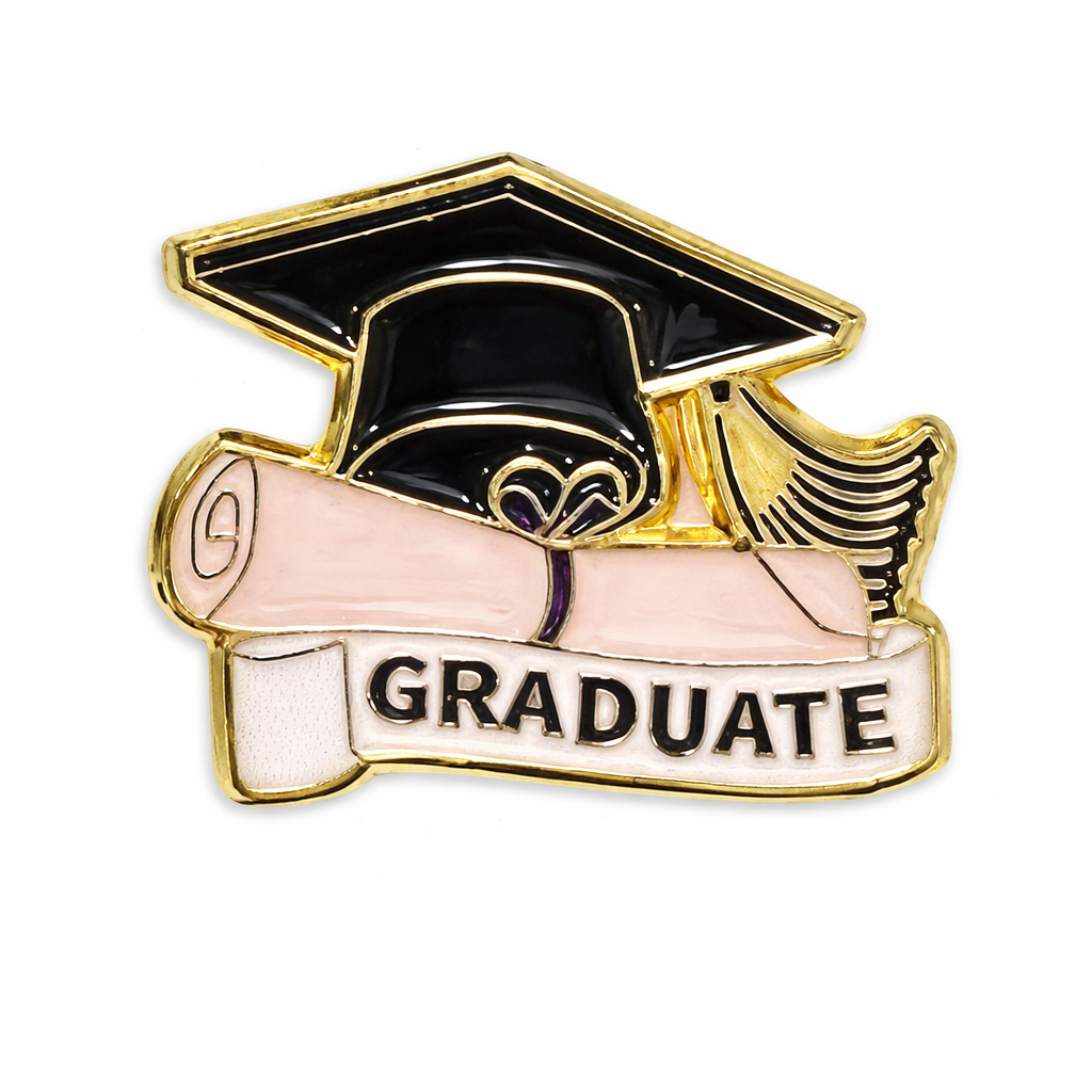 Graduate Cap & Diploma – Metal Phone Charm Sticker