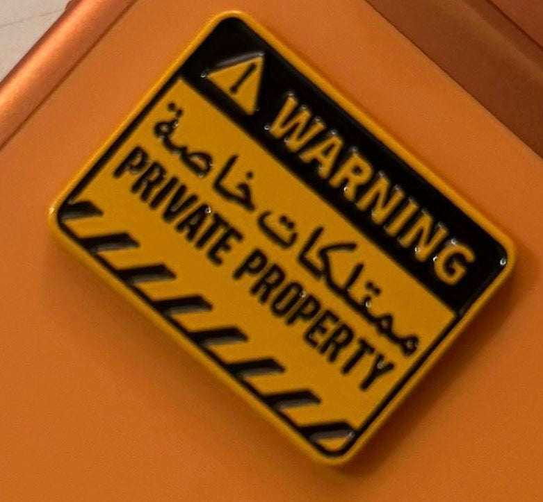Warning Metal Phone Sticker