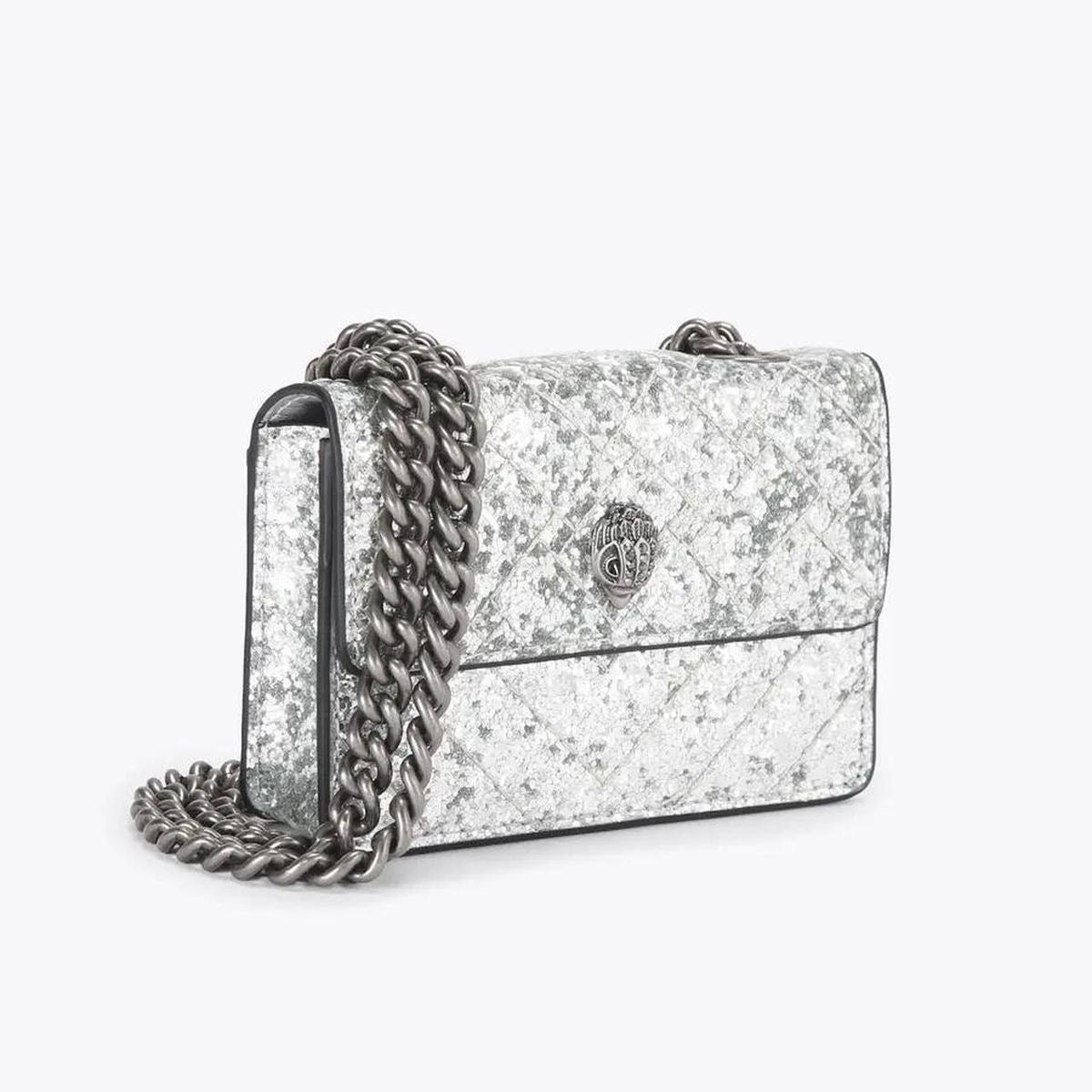 Kurt Geiger Kensington Mini Quilted Bag – Metallic Silver Grey Two-Tone (IMMEDIATE DELIVERY AVAILABLE)