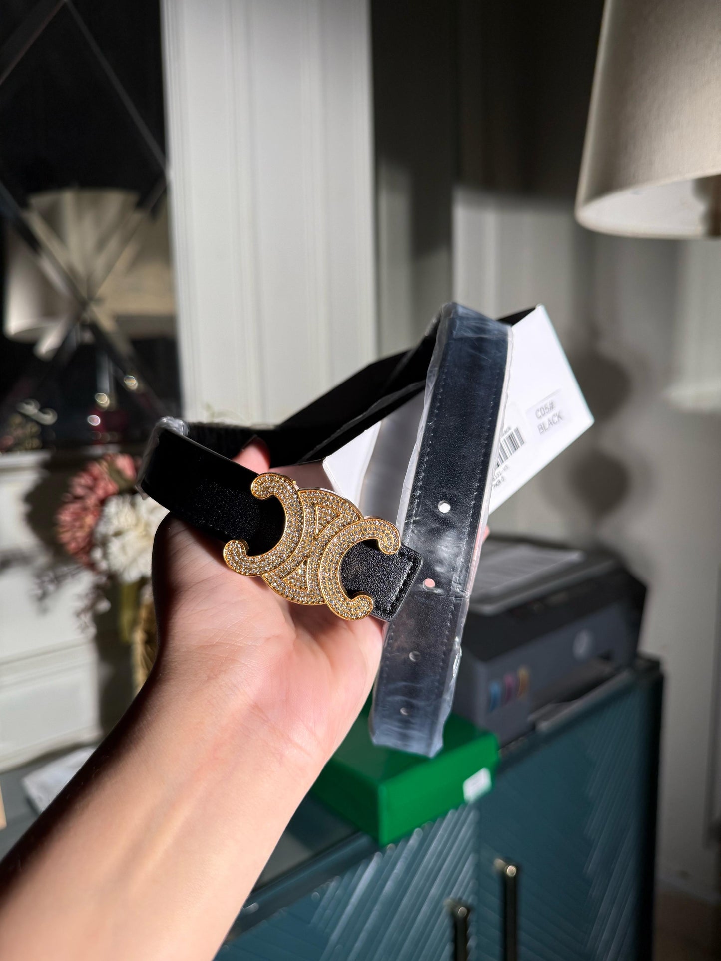 Celine studded black belt (IMMEDIATE DELIVERY AVAILABLE) (WITH BOX)