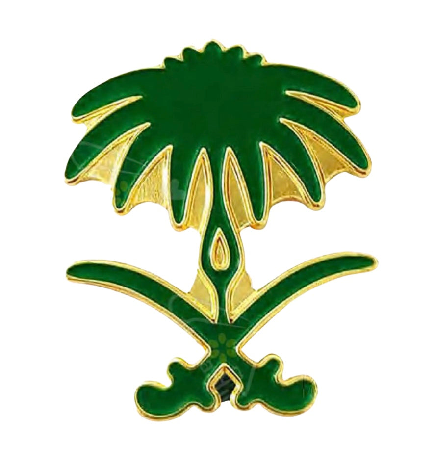 Saudi Emblem (Palm Tree & Swords) – 30 × 25 mm Metal Phone Sticker
