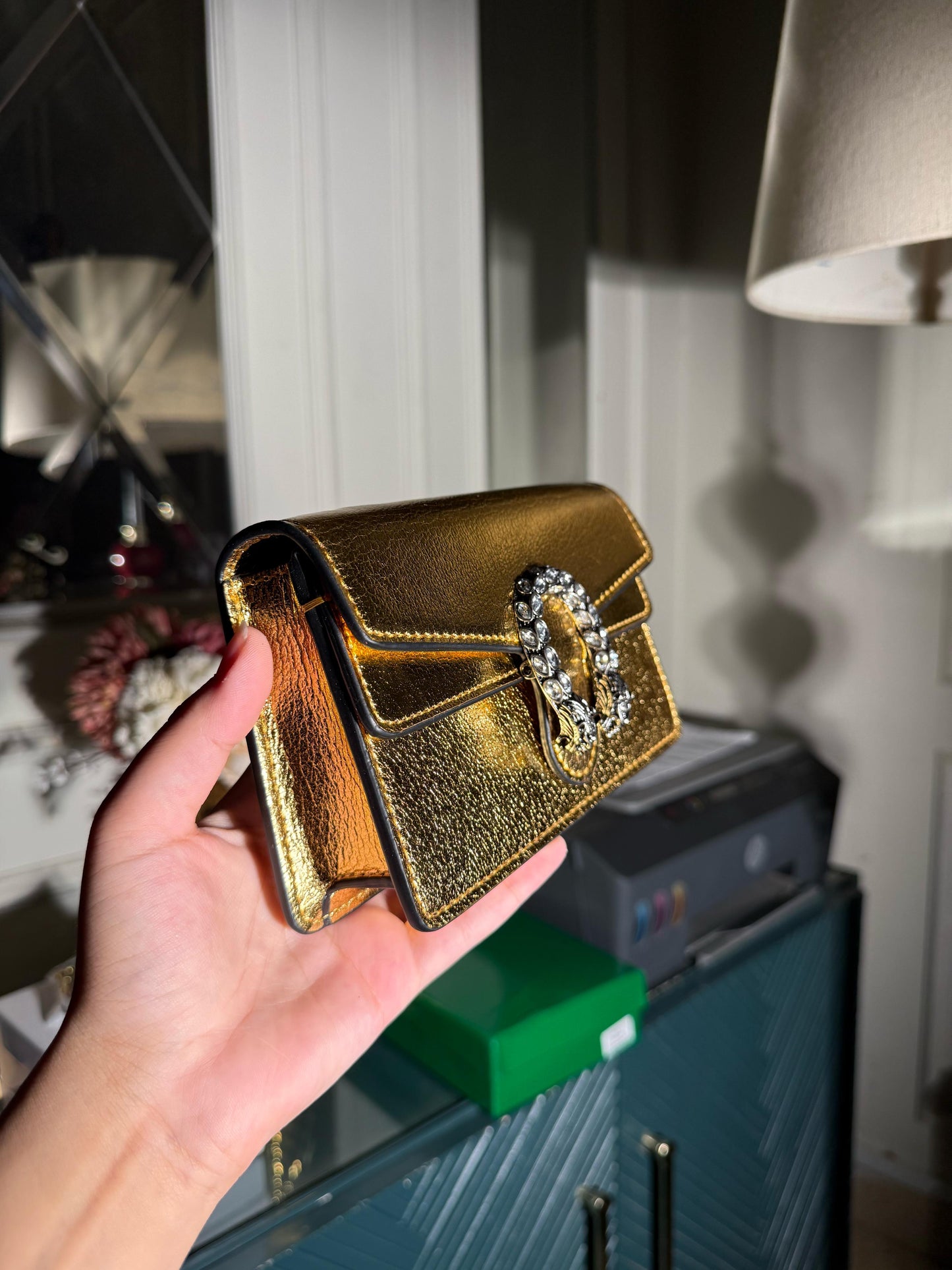 Golden Gucci Miguel studded bag (IMMEDIATE DELIVERY AVAILABLE) (WITH BOX)