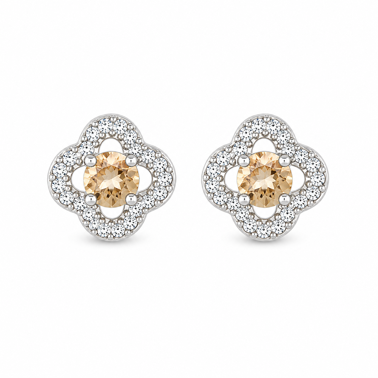 Luna Clover Zircon Studs