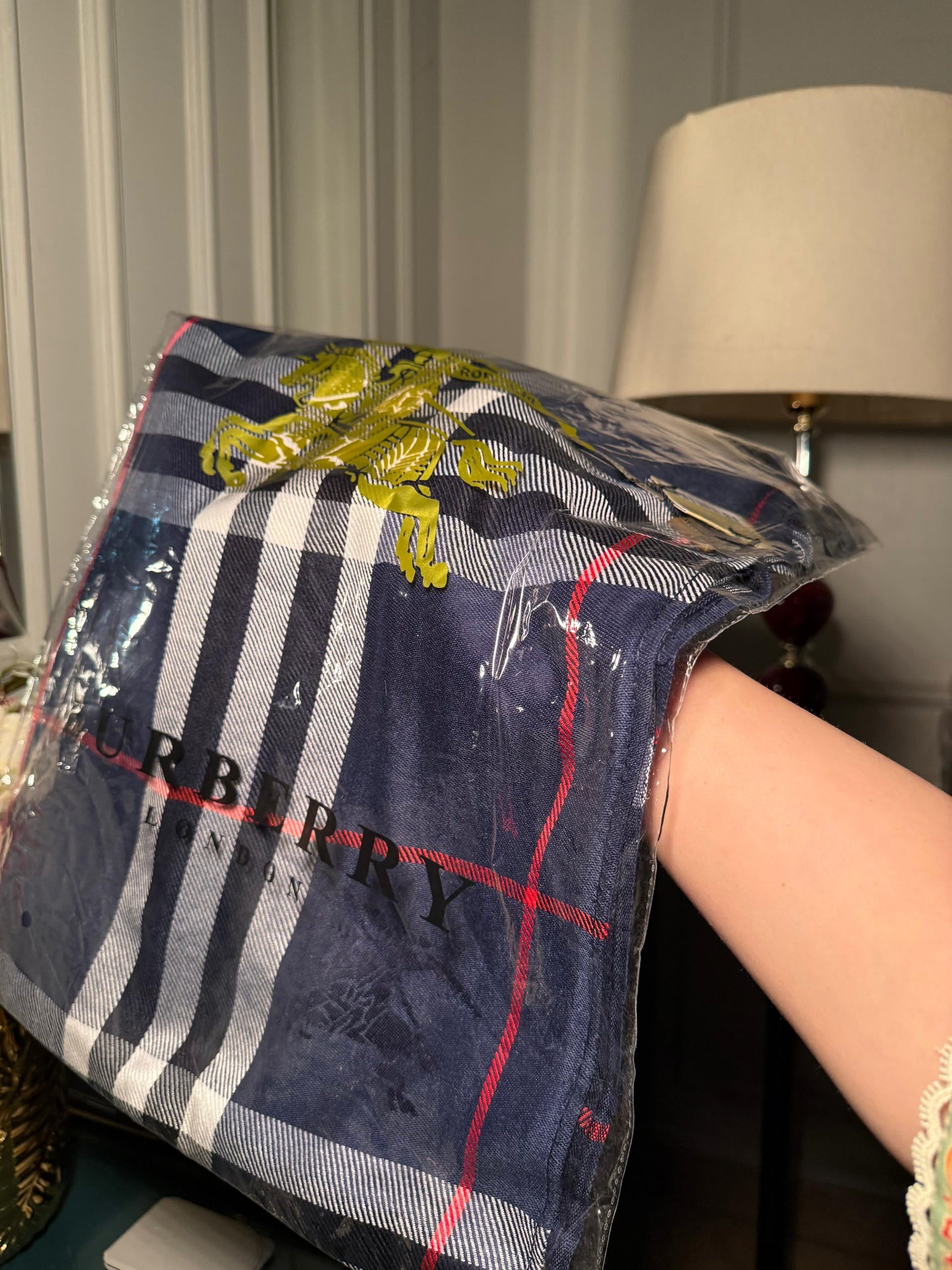 Burberry blue scarf/ stole