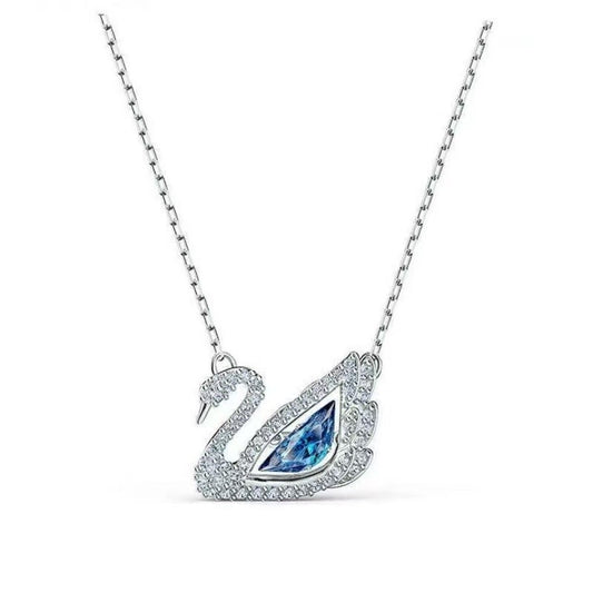 Swarovski Iconic Swan Dazzling Pendant Necklace (Blue Stone) – Comes in original brand packaging.