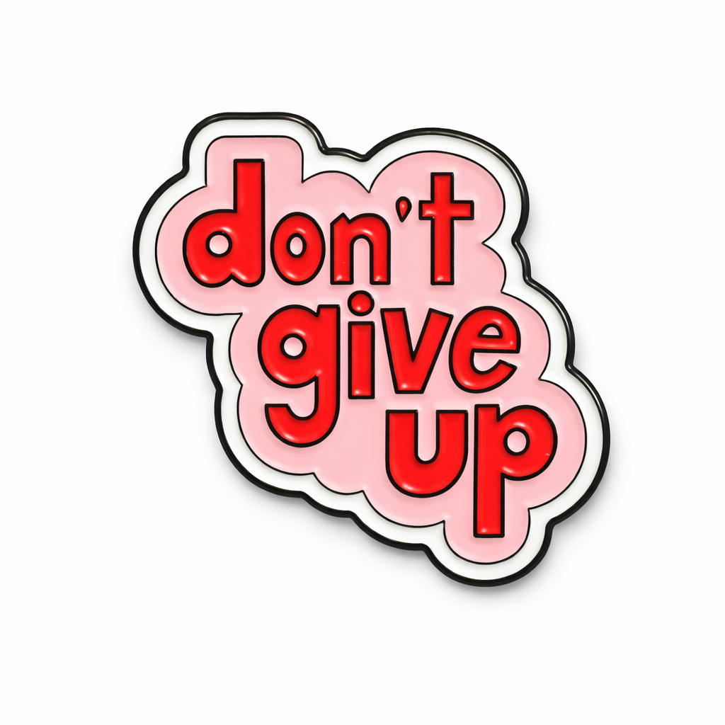 Don’t Give Up Motivation Metal Phone Charm Sticker