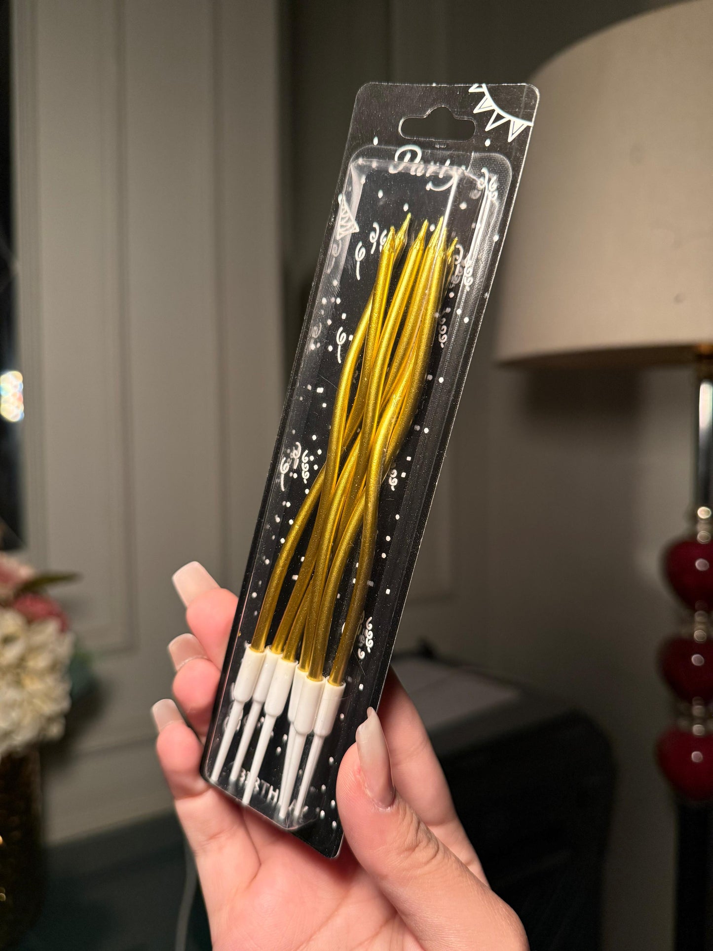 Pack of 6 spiral golden candles