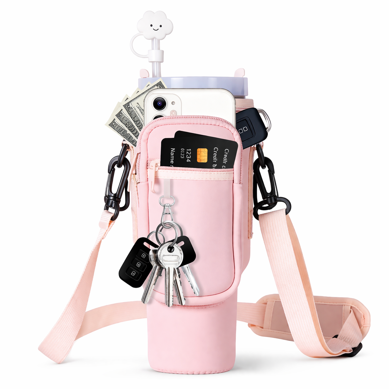 Tumblr holder with strap