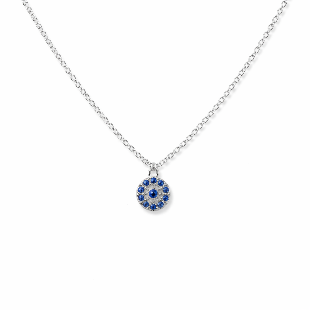 Silver Evil eye rhinestone necklace 🪬
