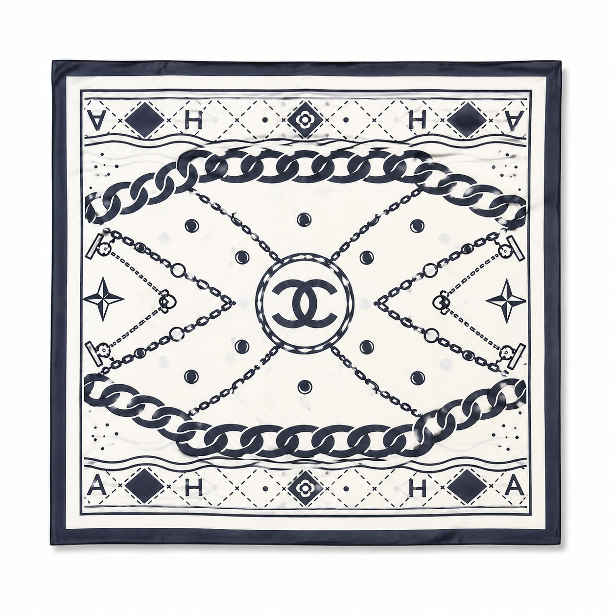Chanel Monochrome Chain Luxe Scarf/Stole