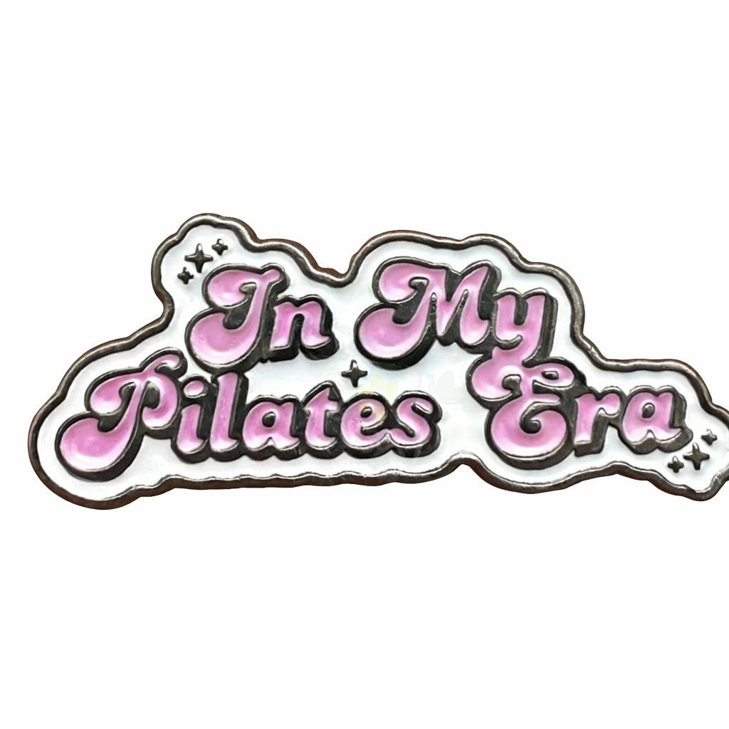 “In My Pilates Era” Text Pin – Metal Phone Charm Sticker