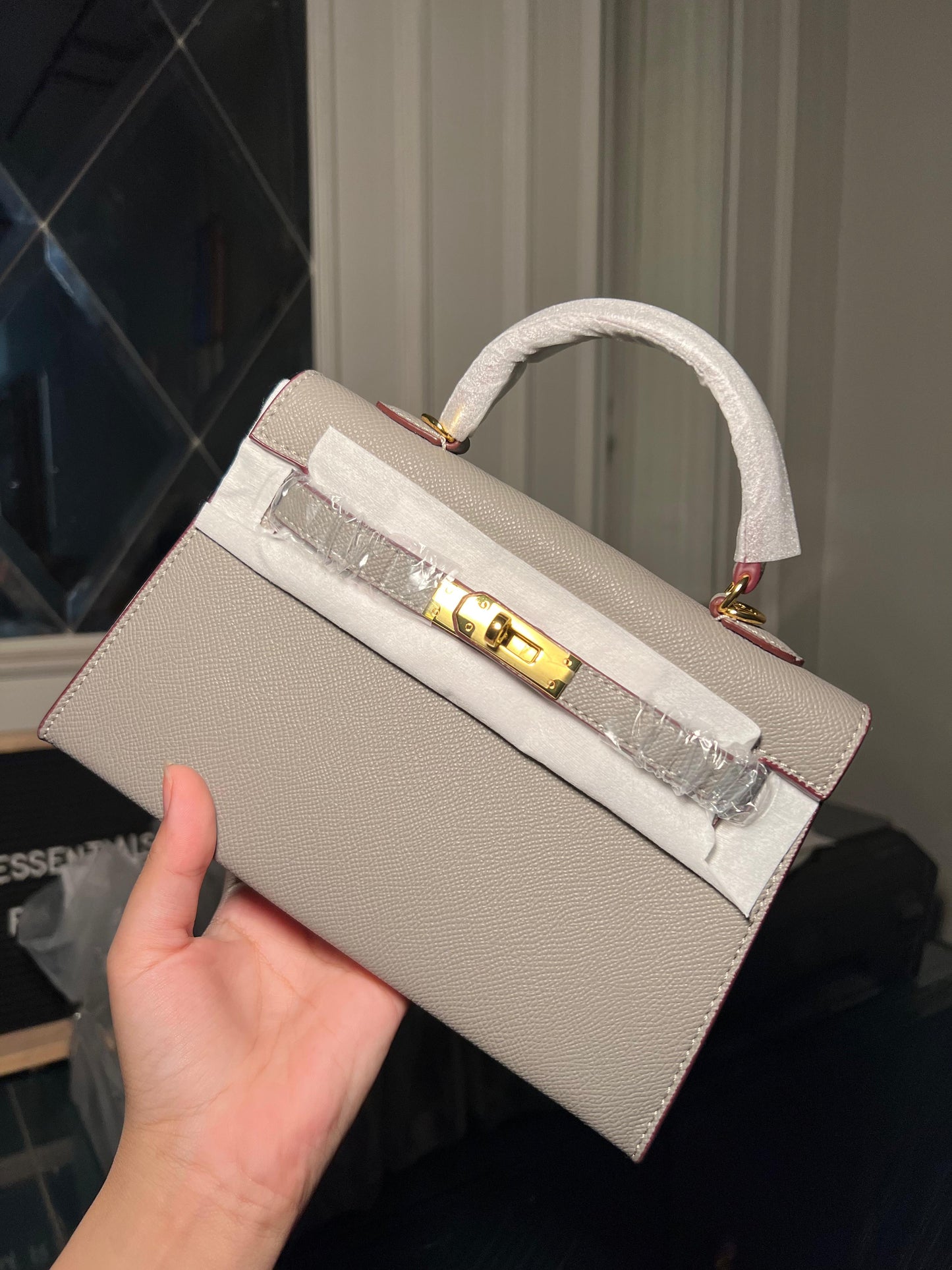 Grey Mini Kelly Bag (available for immediate delivery)