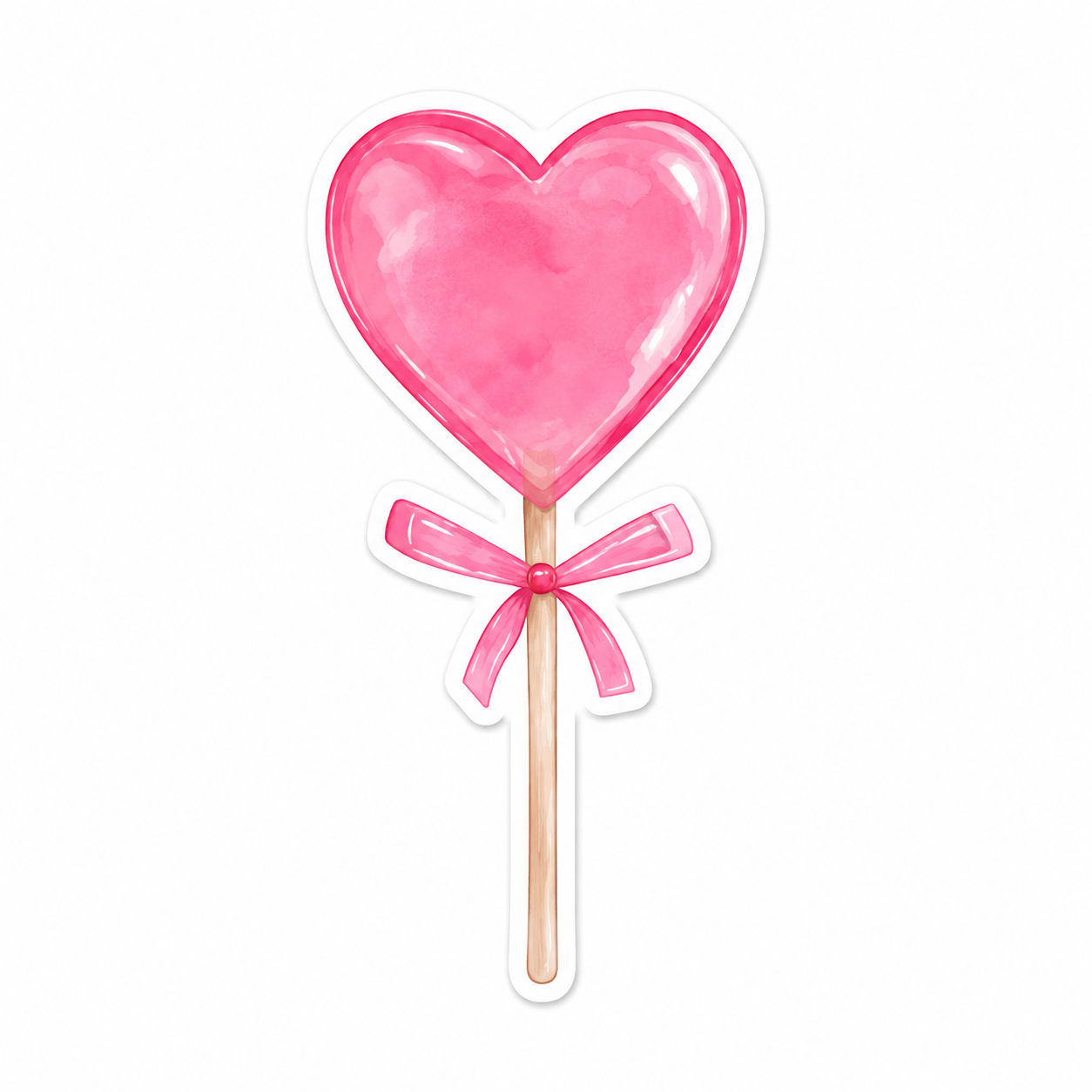 Pink Heart Lollipop Metal Phone Charm Sticker