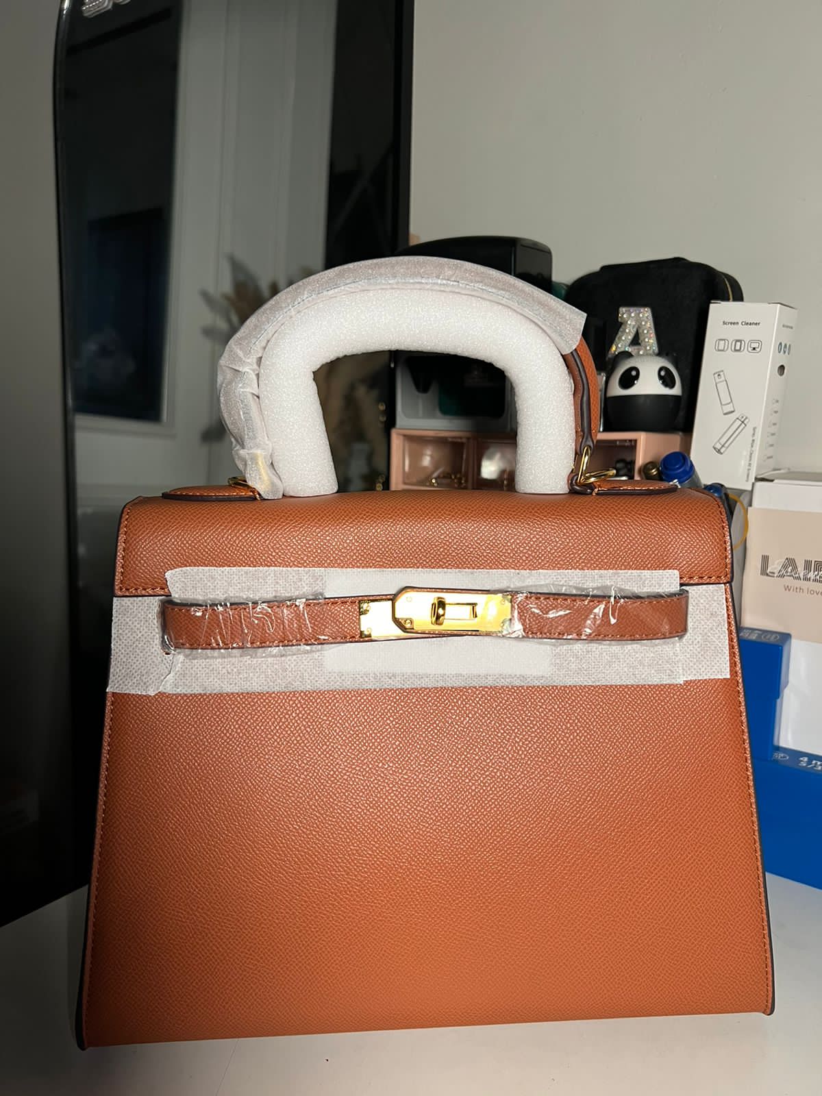 Brown big Kelly Hand Bag (In Stock)