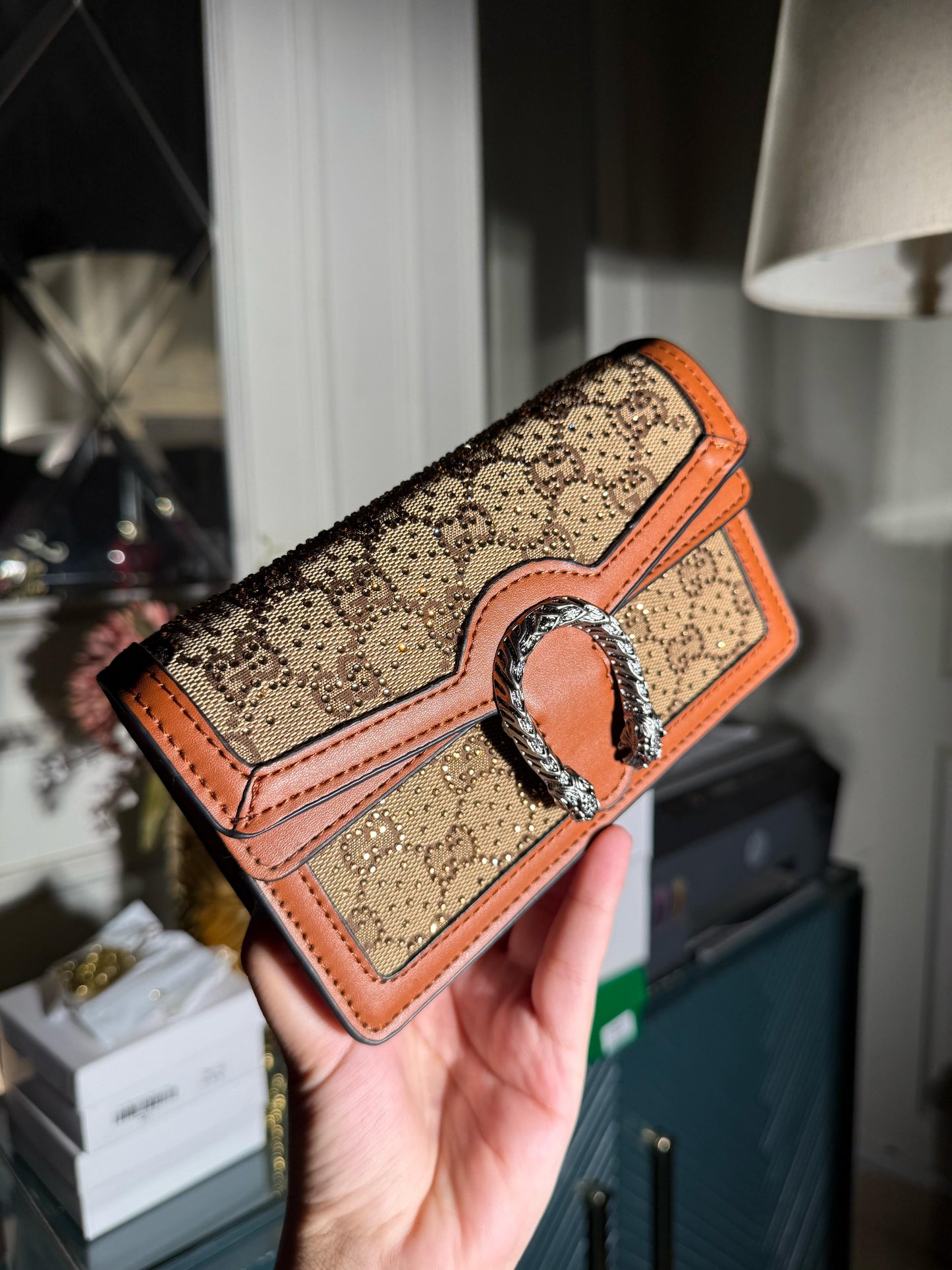 Canva Gucci Miguel studded bag (IMMEDIATE DELIVERY AVAILABLE) (WITH BOX)