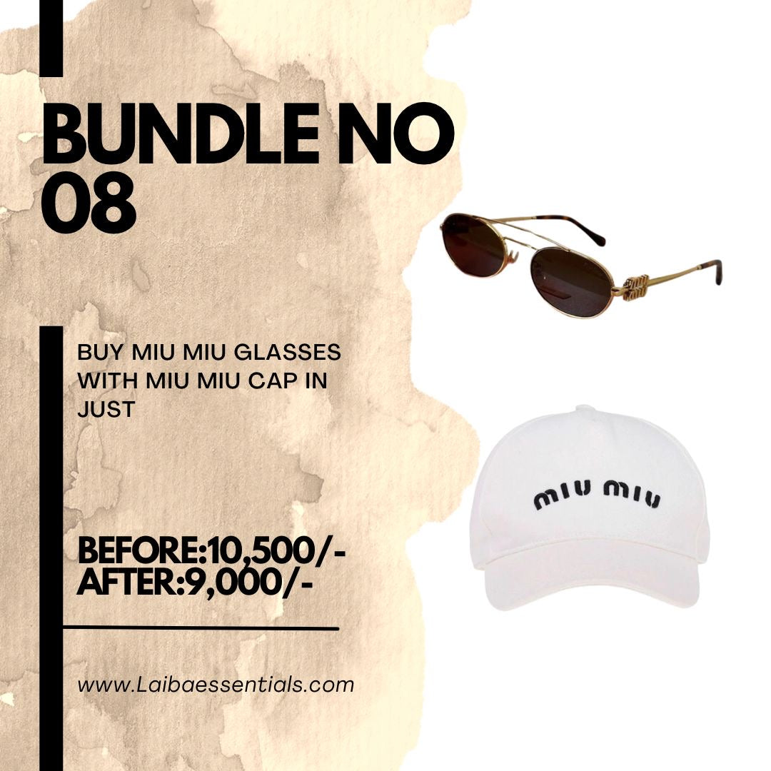 Black MIU MIU new metal frame GLASSES WITH MIU MIU CAP Bundle 8