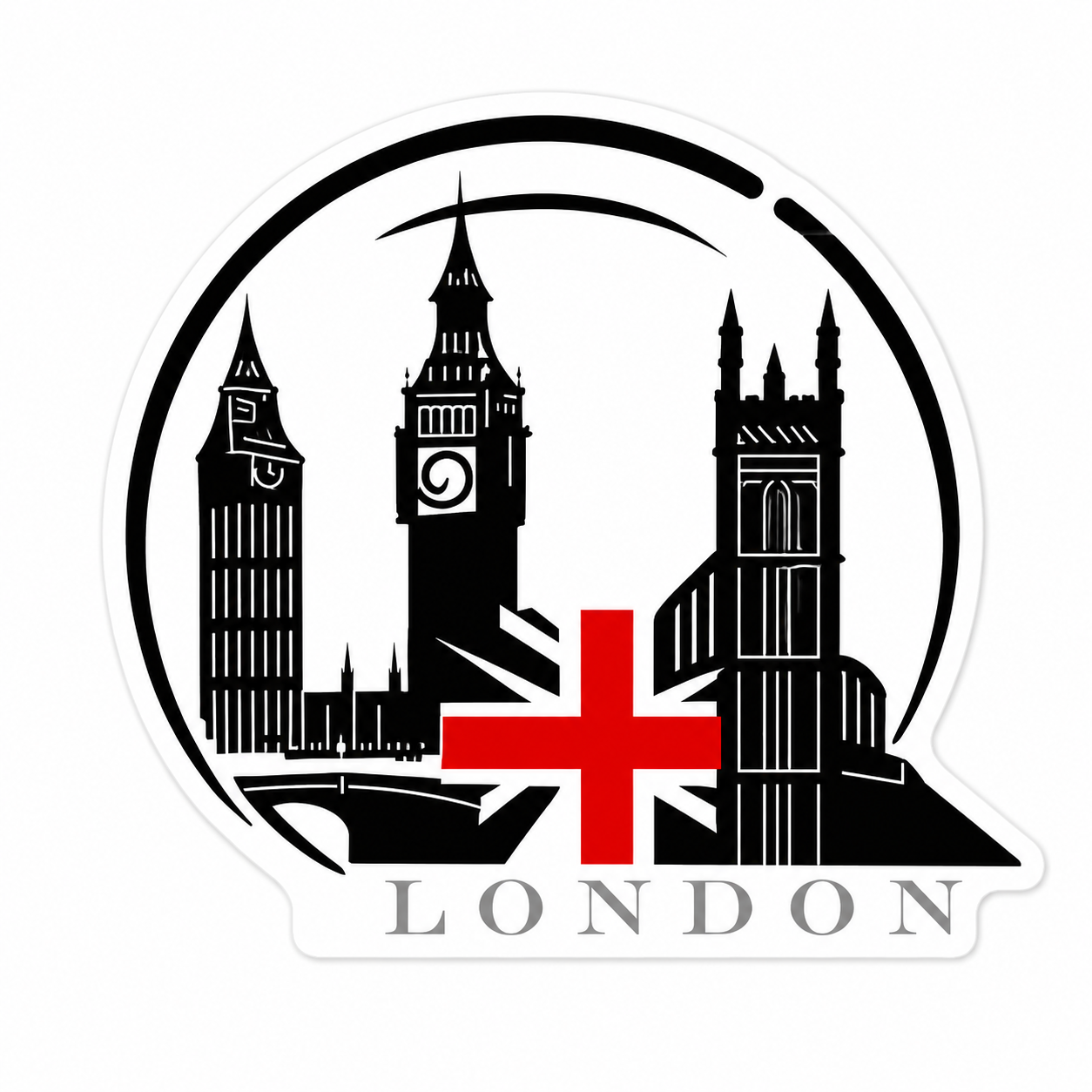 London Skyline Travel Metal Phone Charm Sticker
