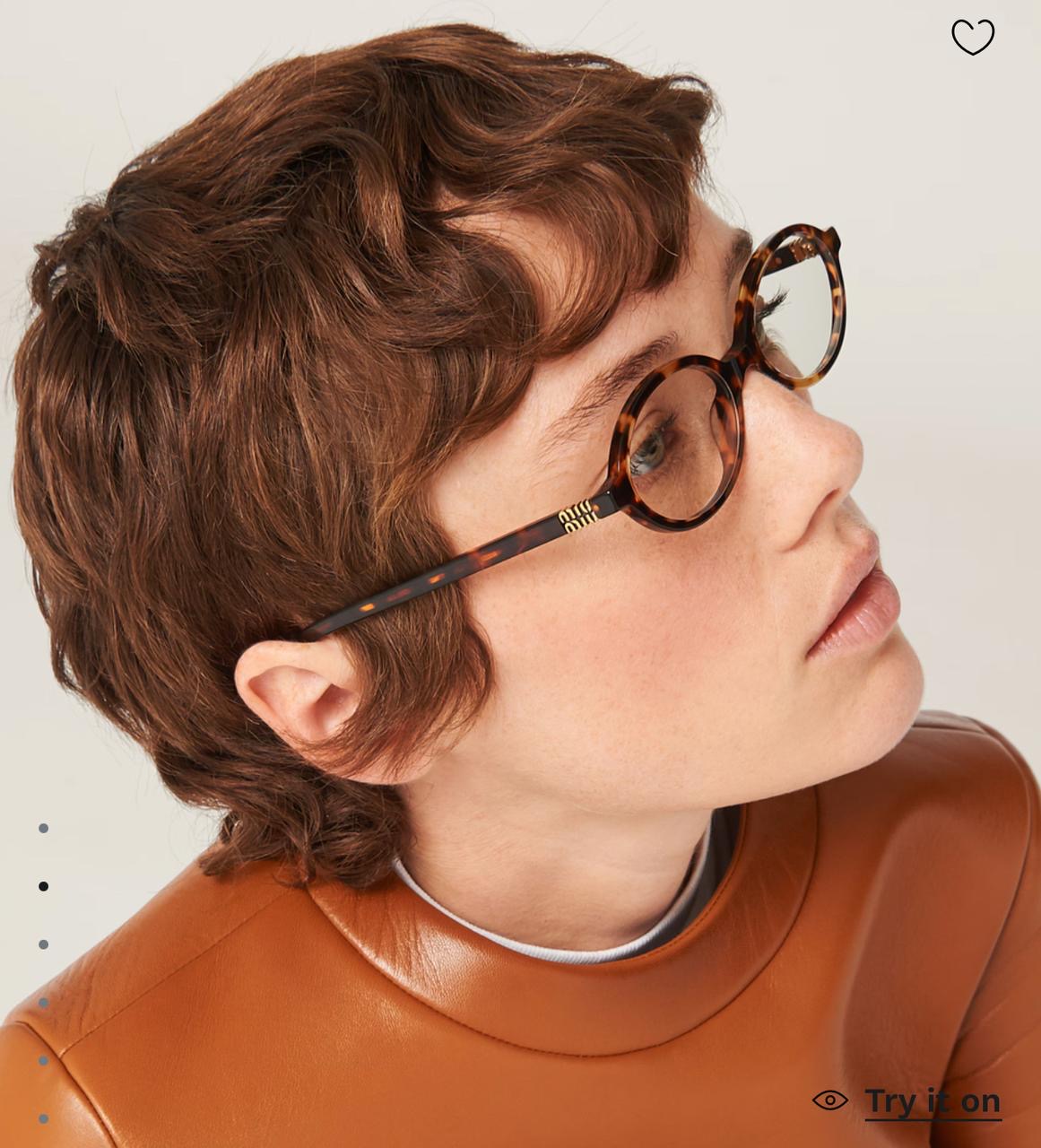 Miu miu oval cheetah transparent print glasses