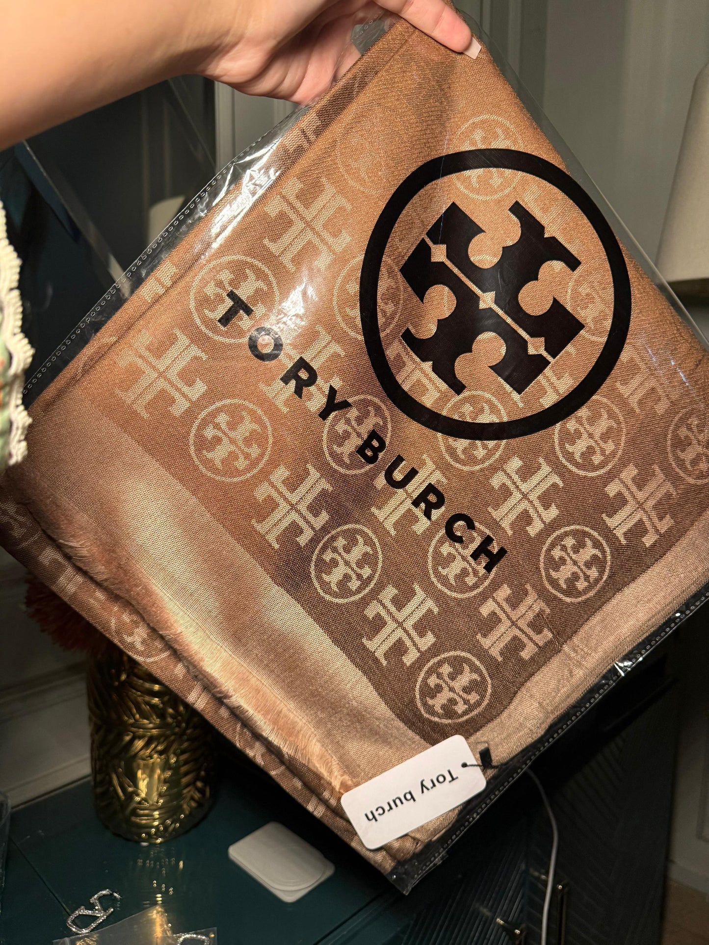 Tory Burch camel scarf/ stole (IMMEDIATE DELIVERY AVAILABLE)