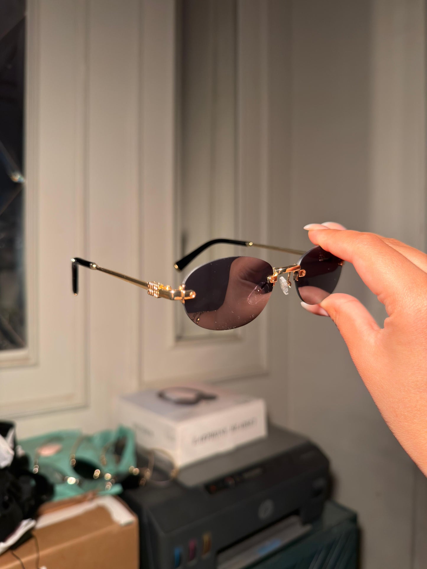 Black MiuMiu Metal Frame Glasses