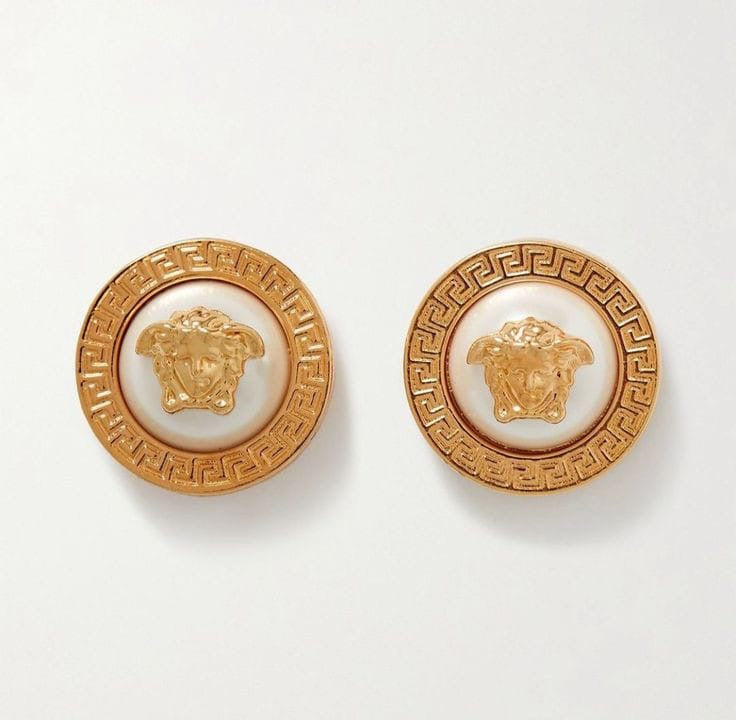 Versace white studs