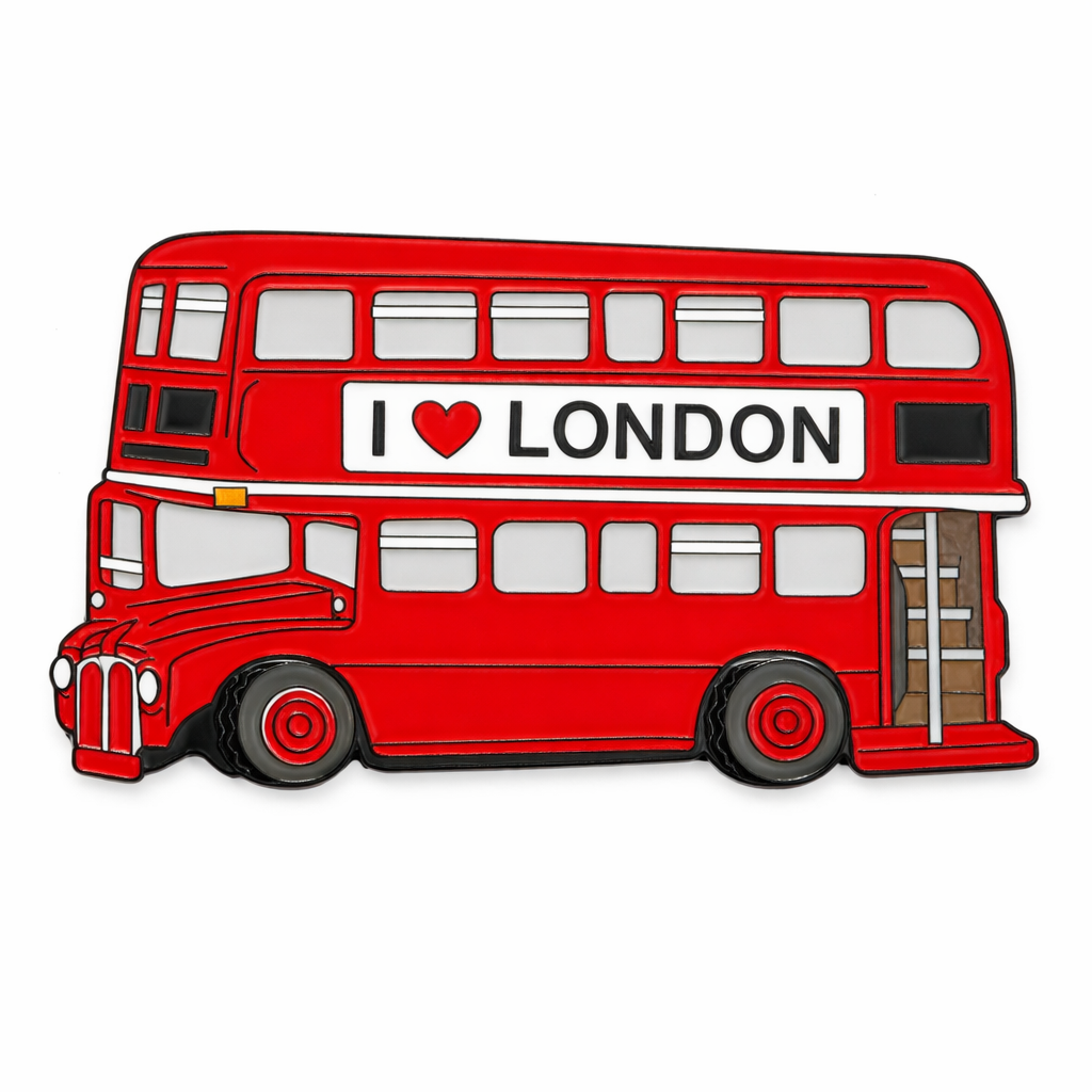 I Love London Double Decker Bus Metal Phone Charm Sticker