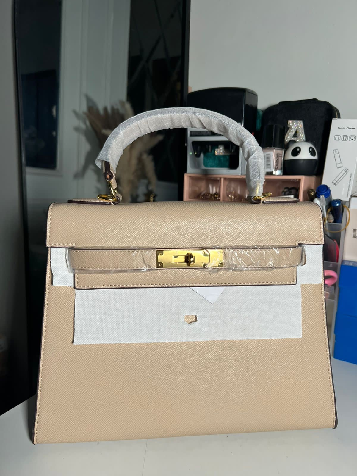 Beige big Kelly hand bag (pre order)