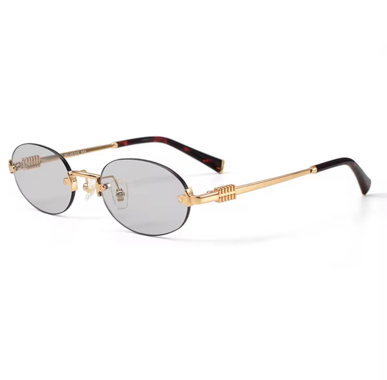 Miu Miu Gold Oval – Smoke Grey Lens