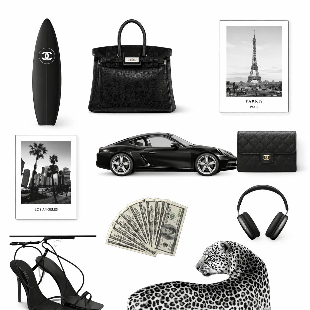 Black Luxury Lifestyle Phone & Laptop Sticker Sheet