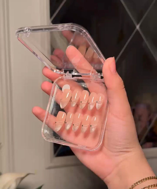 Silver tip hand made nails L9