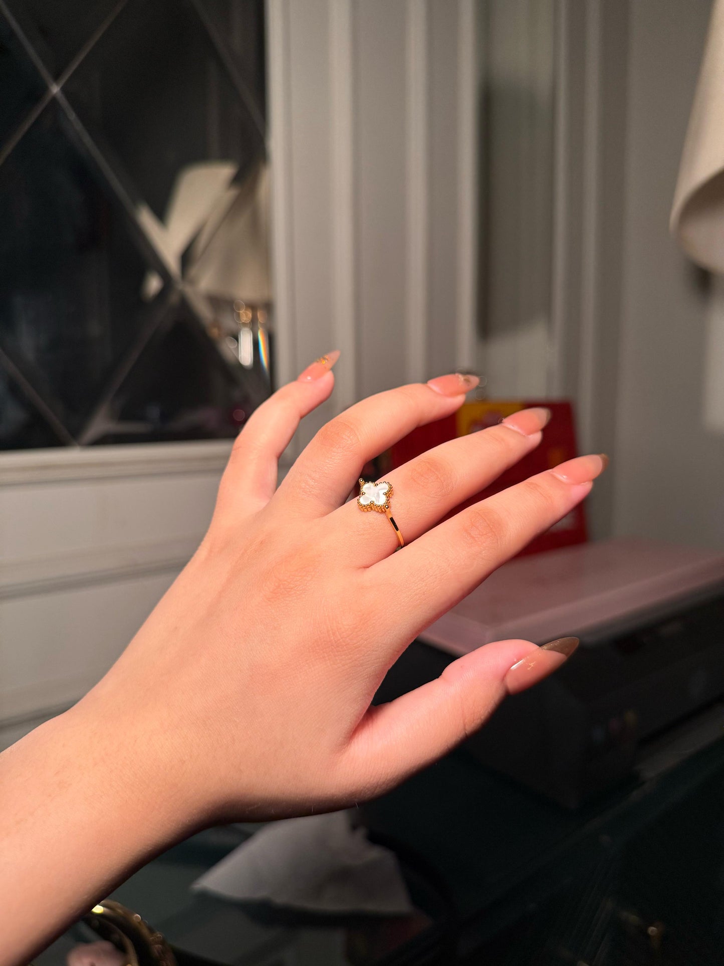 White vancleef ring