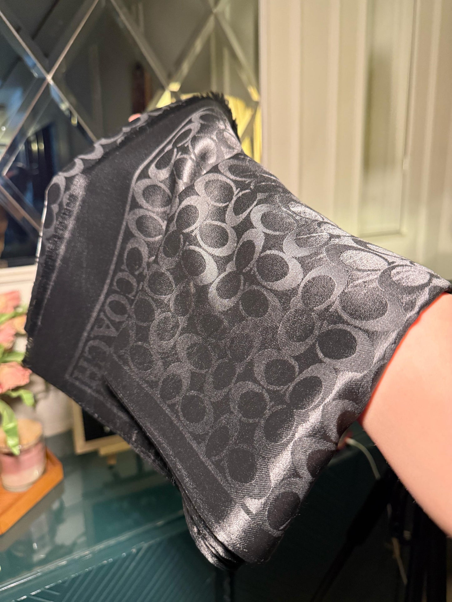 COACH Black scarf/ stole (IMMEDIATE DELIVERY AVAILABLE)