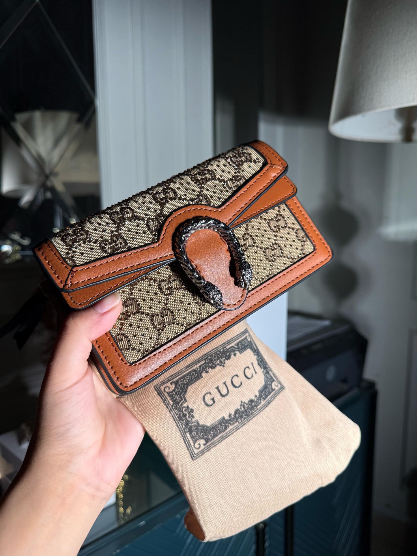 Canva Gucci Miguel studded bag (IMMEDIATE DELIVERY AVAILABLE) (WITH BOX)